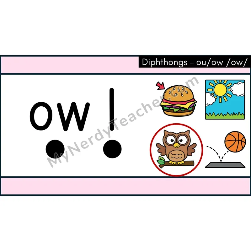Diphthongs ou, ow Decodable Words — PowerPoint