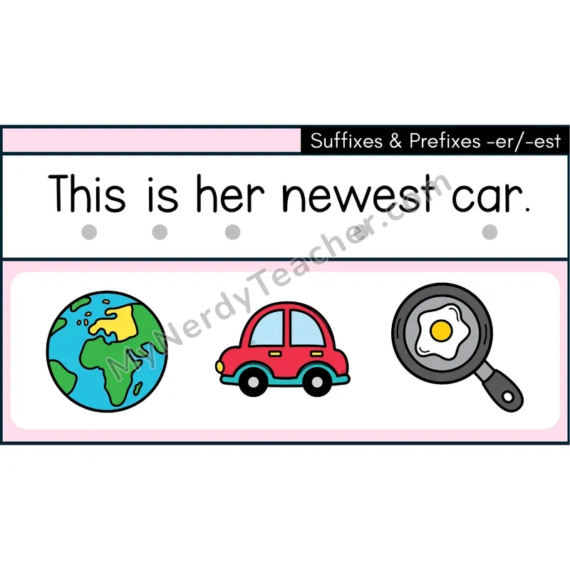 Suffix -er, -est (Comparative) Decodable Sentences — PowerPoint