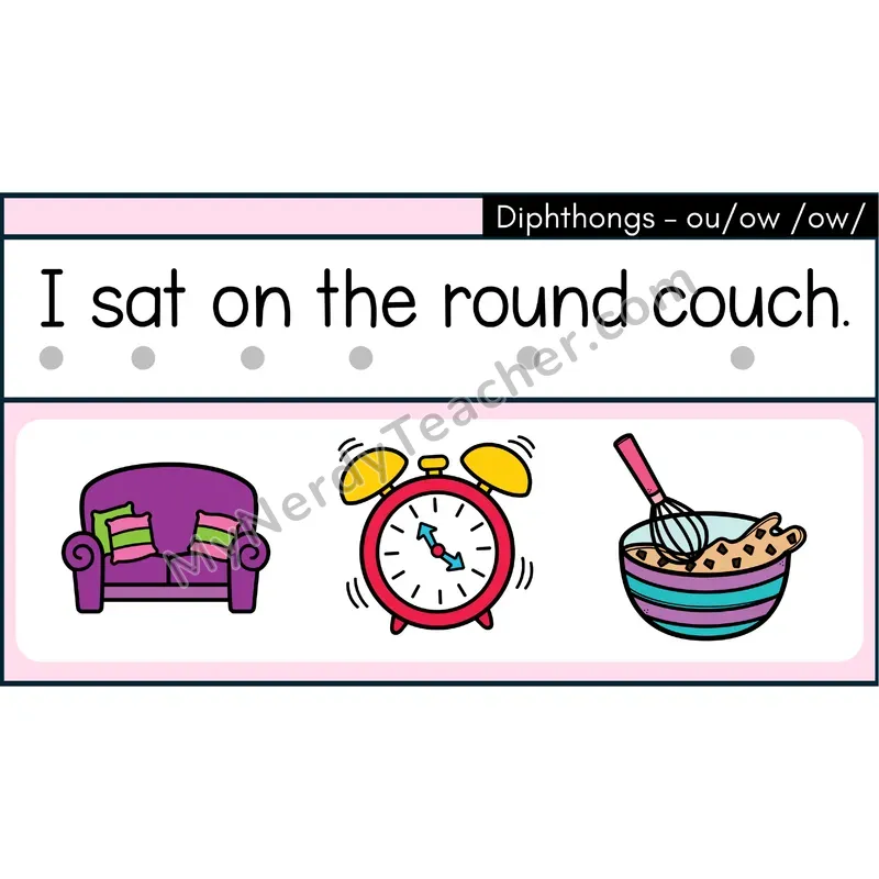 Diphthongs ou, ow Decodable Sentences — PowerPoint