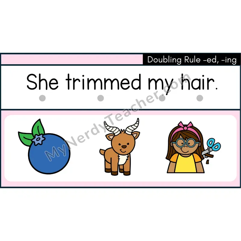 Doubling Rule (-ed, -ing) Decodable Sentences — Digital Slides