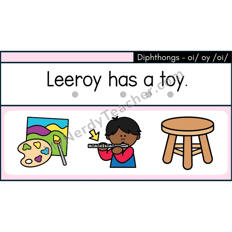 Diphthongs oi, oy Decodable Sentences — Digital Slides