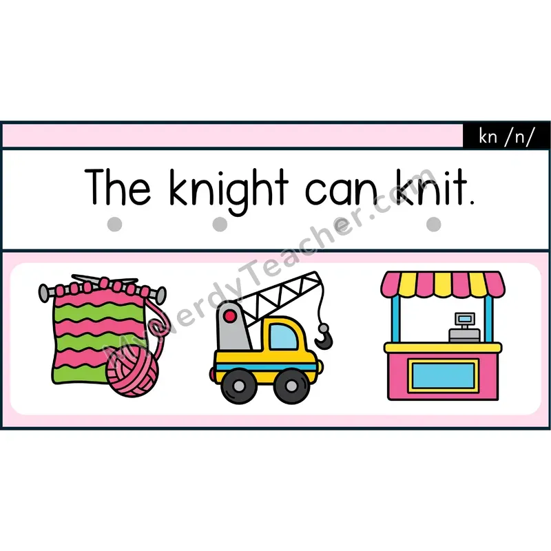 Silent kn Decodable Sentences — Digital Slides