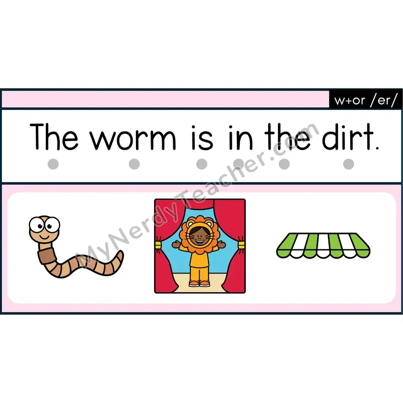 w+or R-Controlled Decodable Sentences — Digital Slides