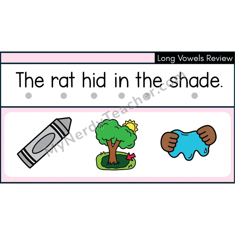 Long Vowels Review (VCe) Decodable Sentences — Digital Slides
