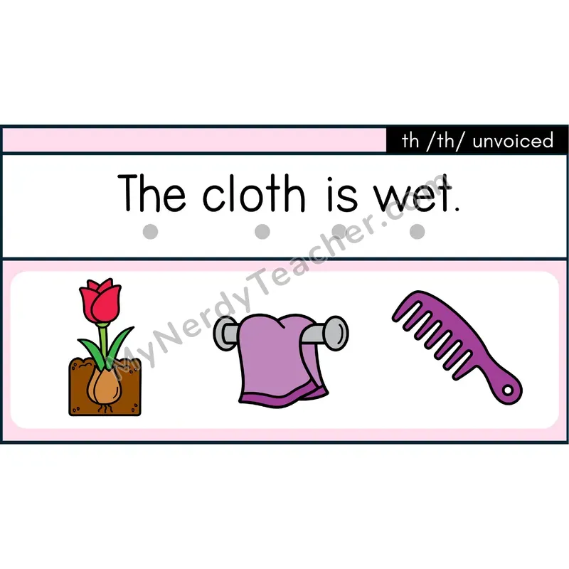 Unvoiced th Digraph Decodable Sentences — Digital Slides