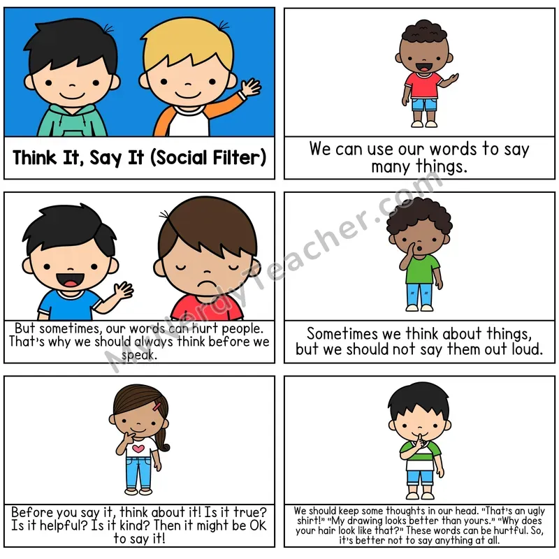Social Filter Digital Social Story Booklet
