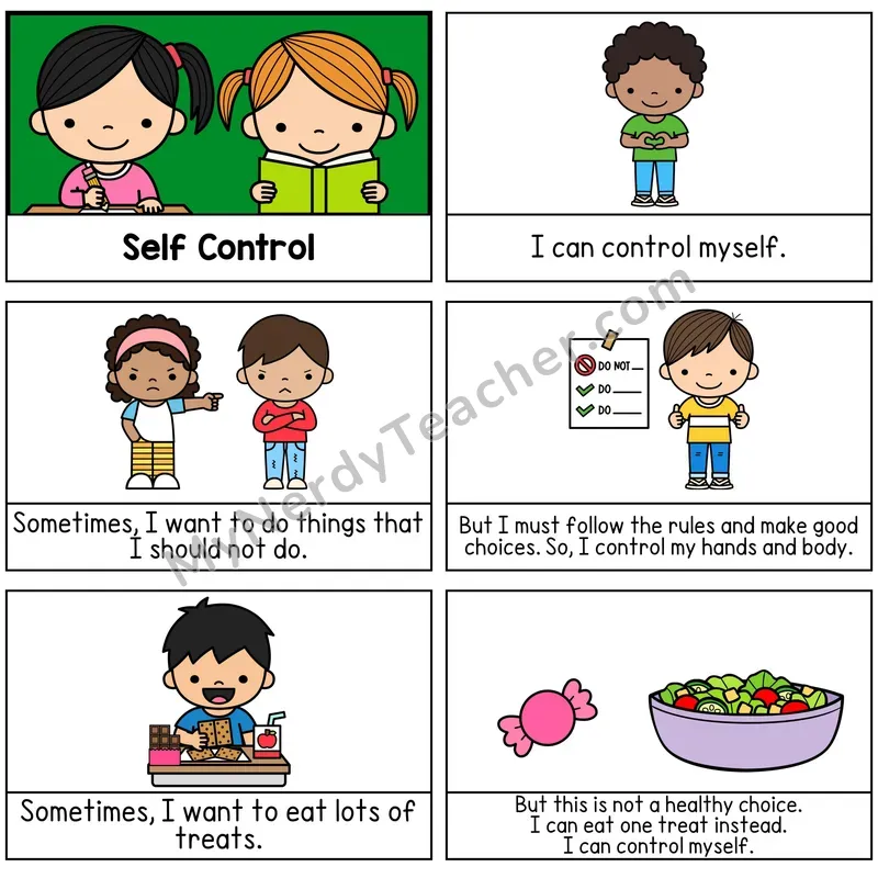 Self Control Digital Social Story Booklet