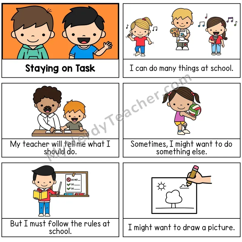 Staying on Task Digital Social Story Booklet
