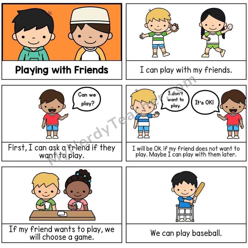 Playing with Friends Digital Social Story Booklet