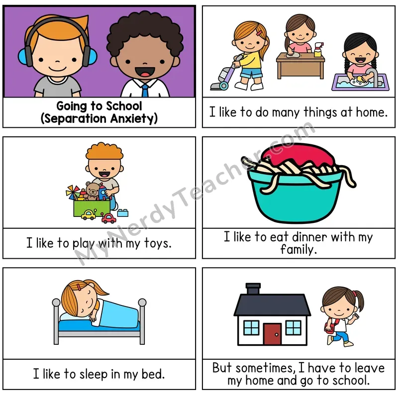 Separation Anxiety Digital Social Story Booklet