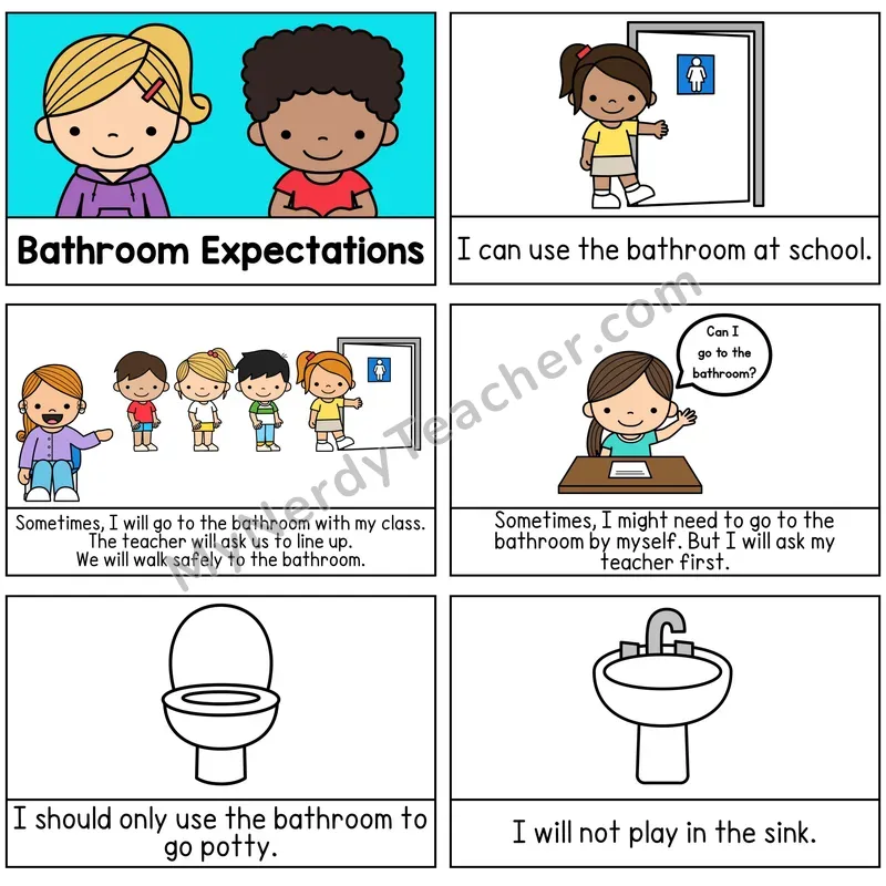 Bathroom Expectations Digital Social Story Booklet