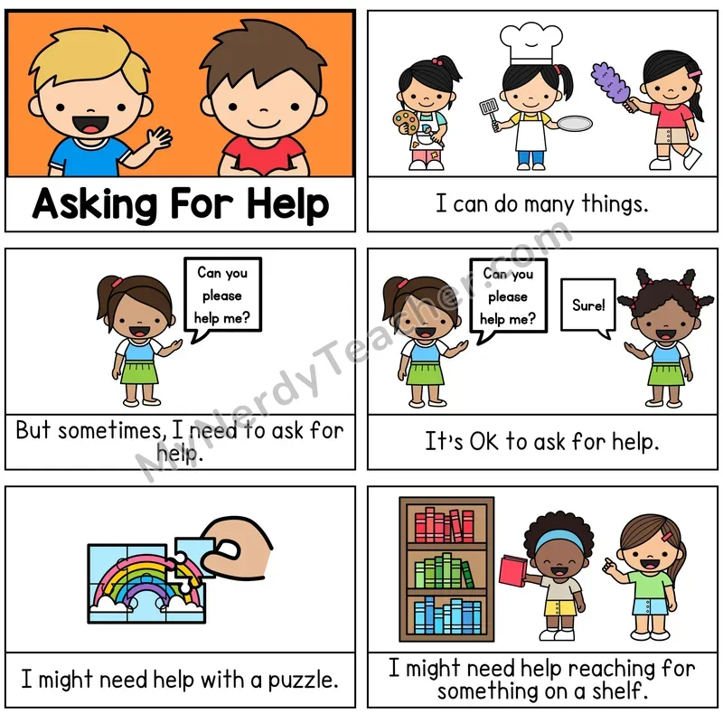 Asking For Help Digital Social Story Booklet