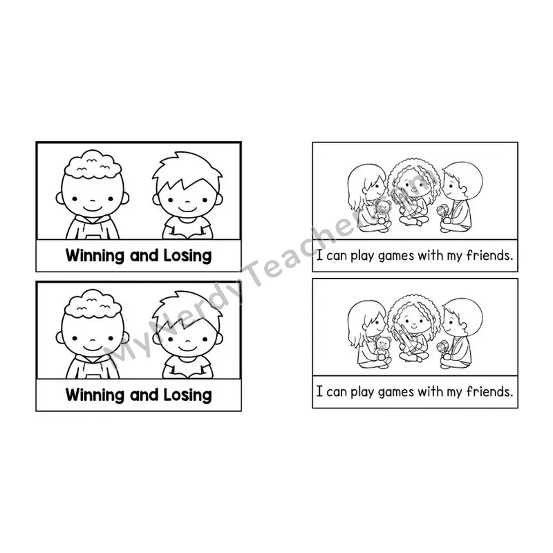 Winning and Losing Social Story Booklet — Black and White