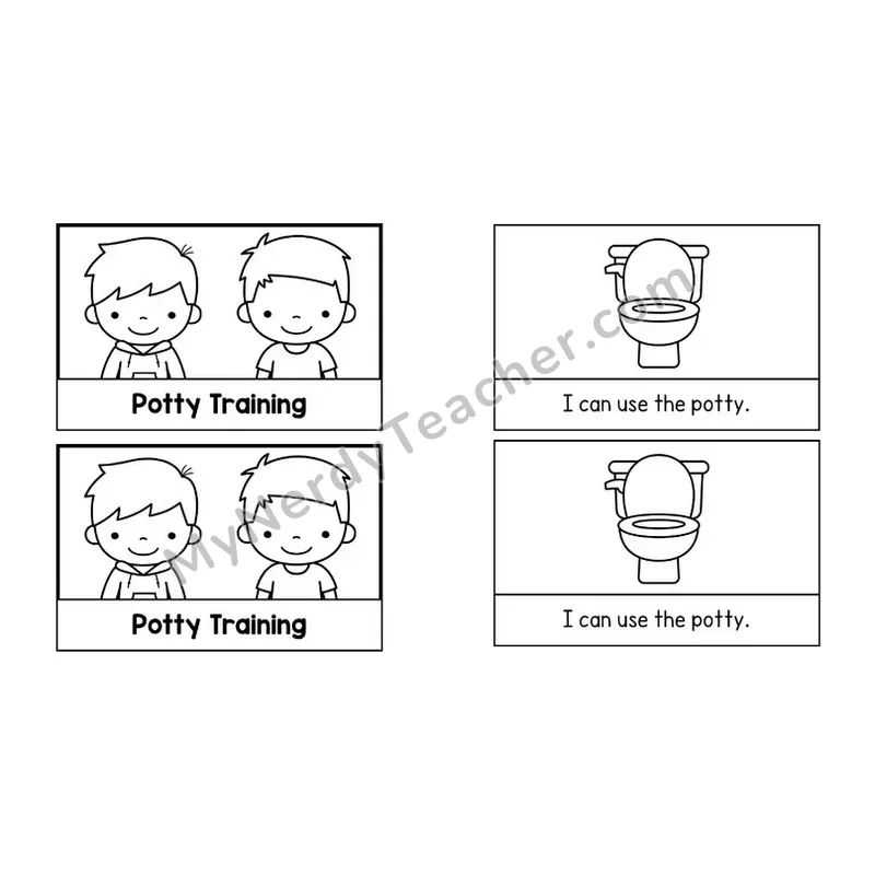 Potty Training Social Story Booklet — Black and White