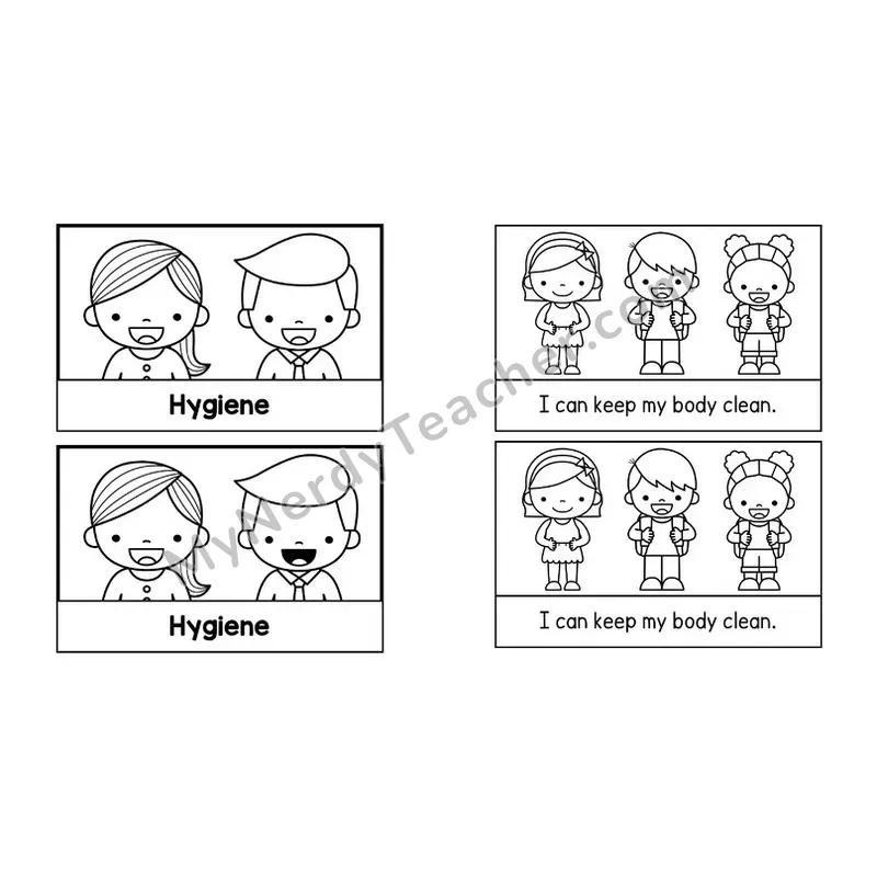 Hygiene Social Story Booklet — Black and White