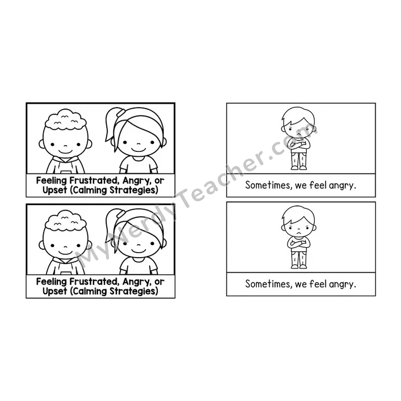 Calming Strategies Social Story Booklet — Black and White