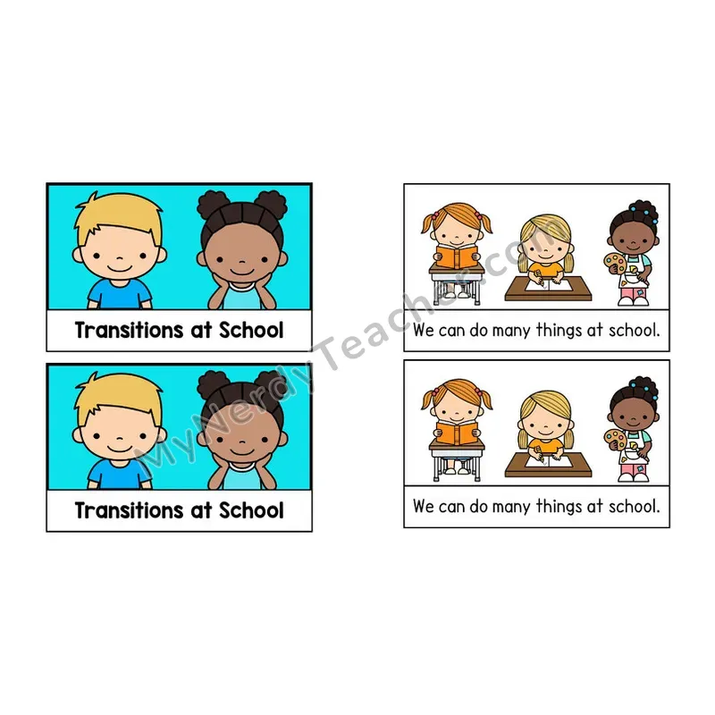 Transitions at School Social Story Booklet — Color