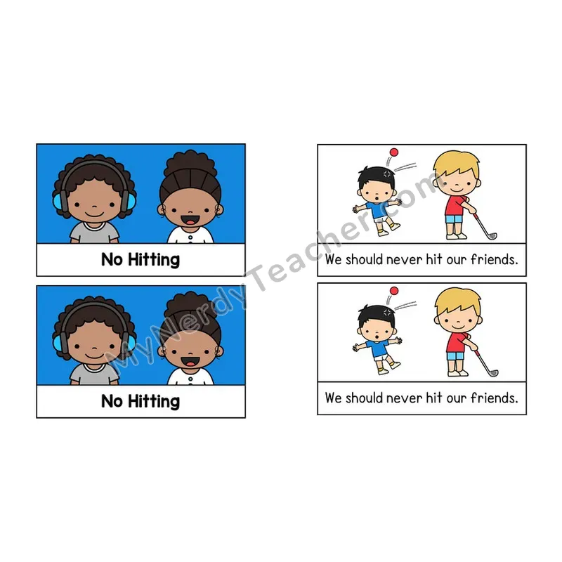 No Hitting Social Story Booklet — Color
