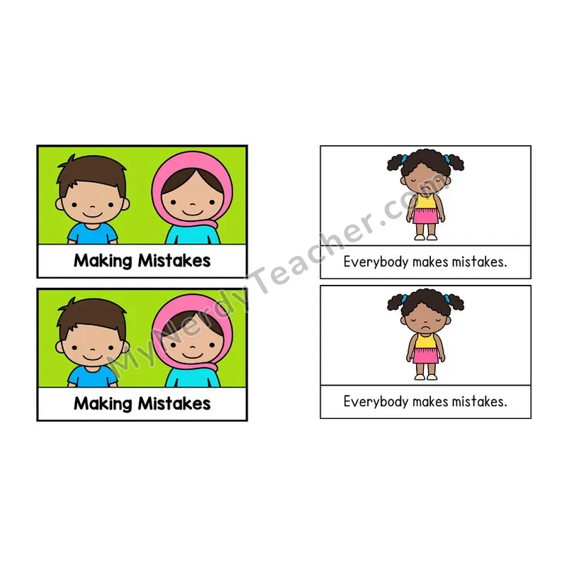Making Mistakes Social Story Booklet — Color