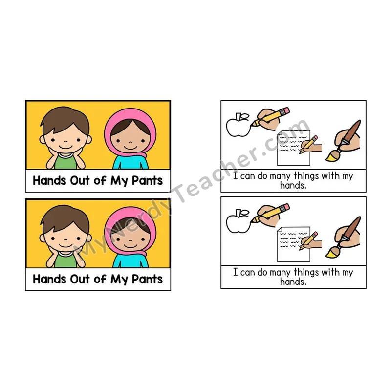 Hands Out of My Pants Social Story Booklet — Color