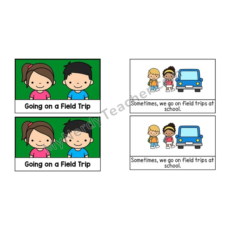 Going on a Field Trip Social Story Booklet — Color