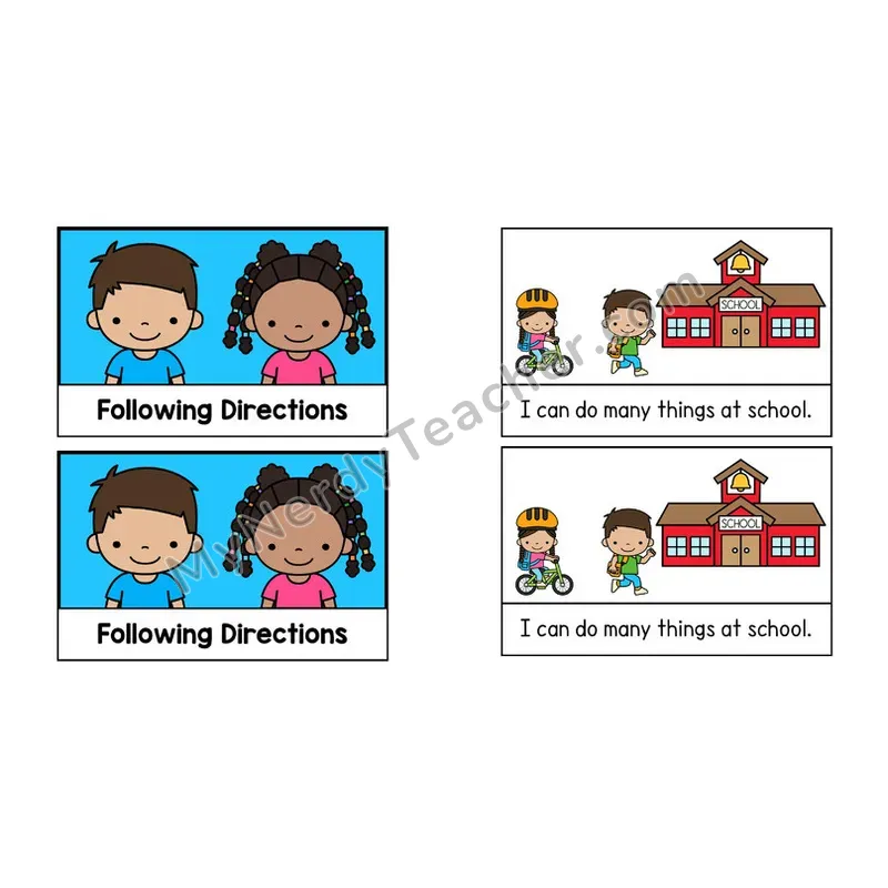 Following Directions Social Story Booklet — Color