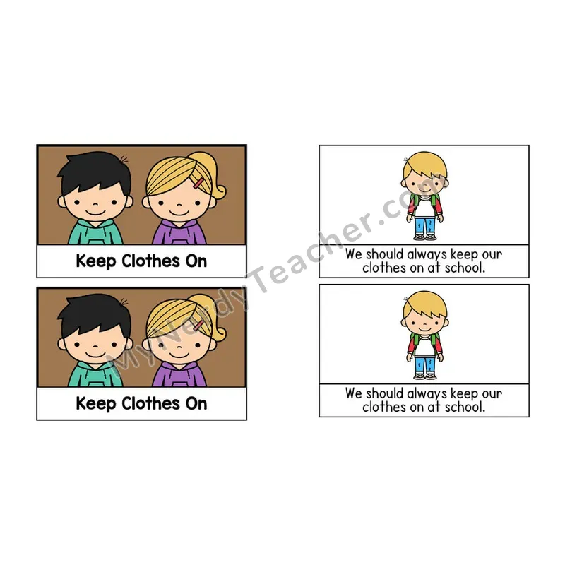 Keep Clothes On Social Story Booklet — Color