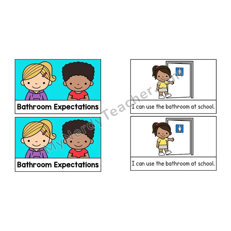 Bathroom Expectations Social Story Booklet — Color