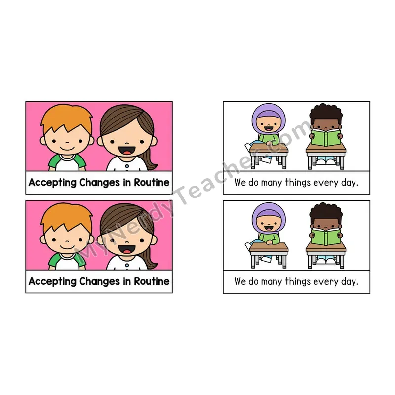 Accepting Changes in Routine Social Story Booklet — Color