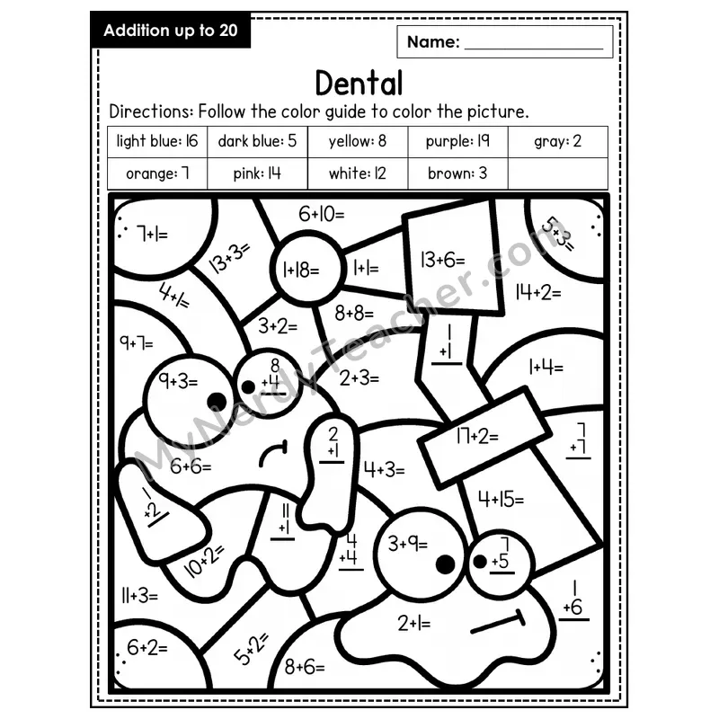 Addition to 20 Color by Number — Dental (Page 8)