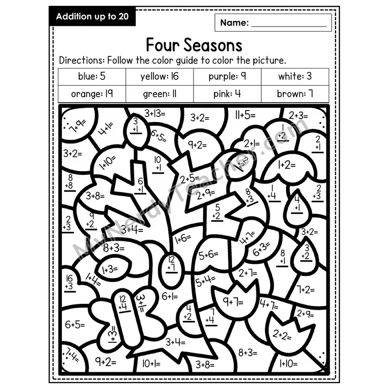 Addition to 20 Color by Number — Four Seasons (Page 4)