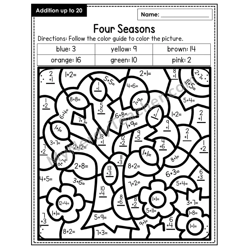 Addition to 20 Color by Number — Four Seasons (Page 6)