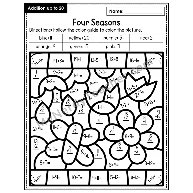 Addition to 20 Color by Number — Four Seasons (Page 3)