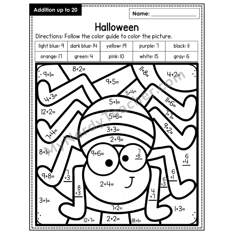 Addition to 20 Color by Number — Halloween (Page 5)