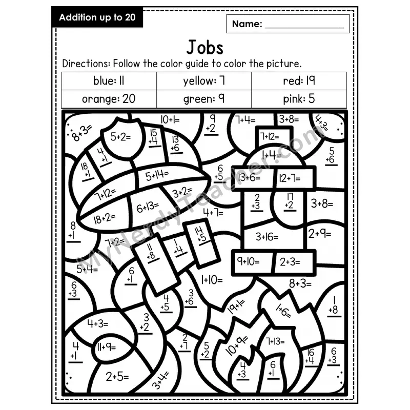Addition to 20 Color by Number — Jobs (Page 2)