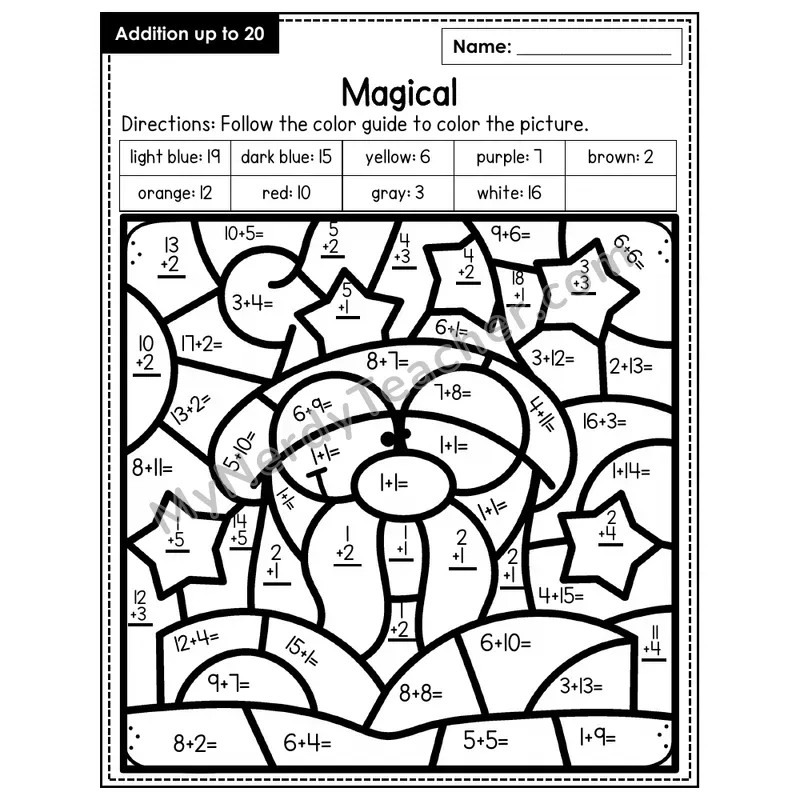Addition to 20 Color by Number — Magical (Page 5)