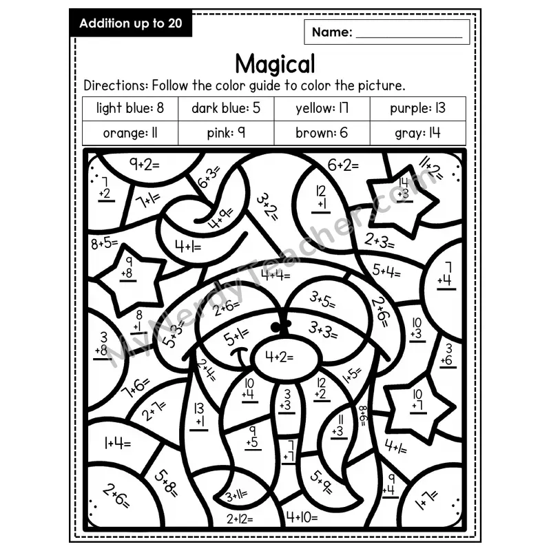 Addition to 20 Color by Number — Magical (Page 6)