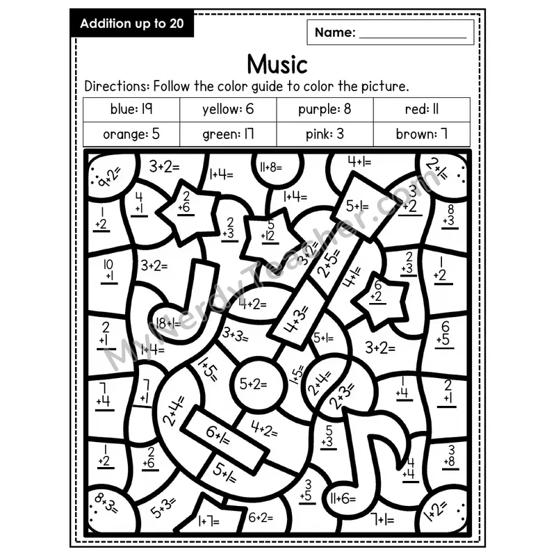 Addition to 20 Color by Number — Music (Page 2)