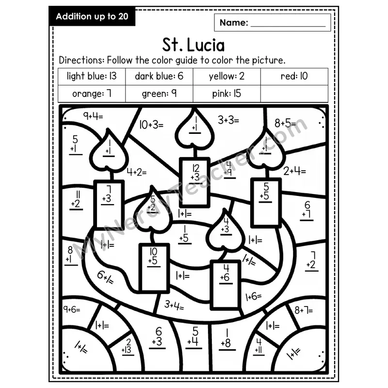Addition to 20 Color by Number — St. Lucia (Page 3)