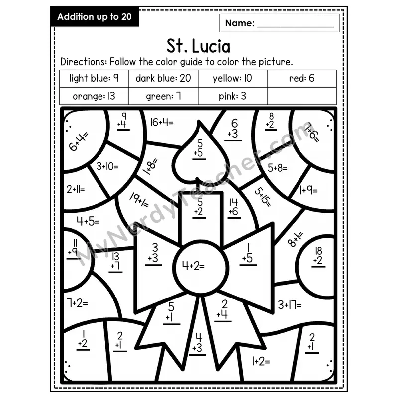 Addition to 20 Color by Number — St. Lucia (Page 4)