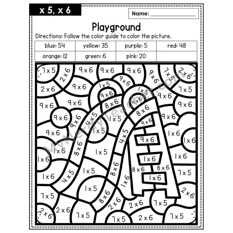 Multiplication Color by Number — x5, x6 — Playground (Page 3)