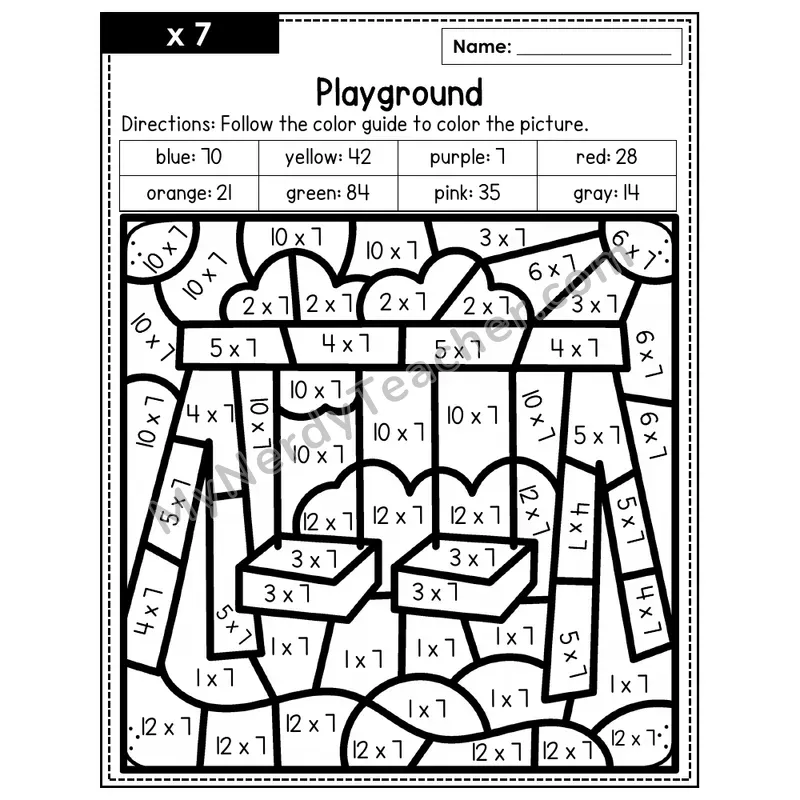 Multiplication Color by Number — x7 — Playground (Page 4)