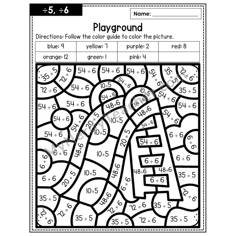 Division Color by Number — ÷5, ÷6 — Playground (Page 3)