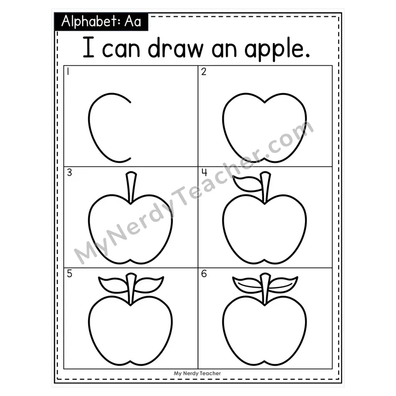 Alphabet Directed Drawing Worksheets — Letter Sounds A-Z