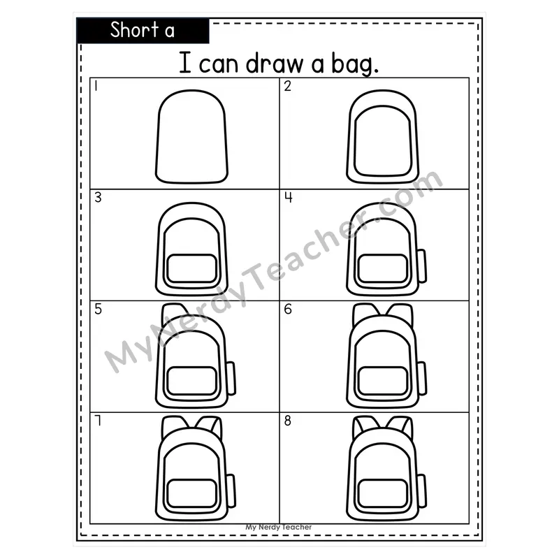 CVC Words Directed Drawing Worksheets — Short Vowels