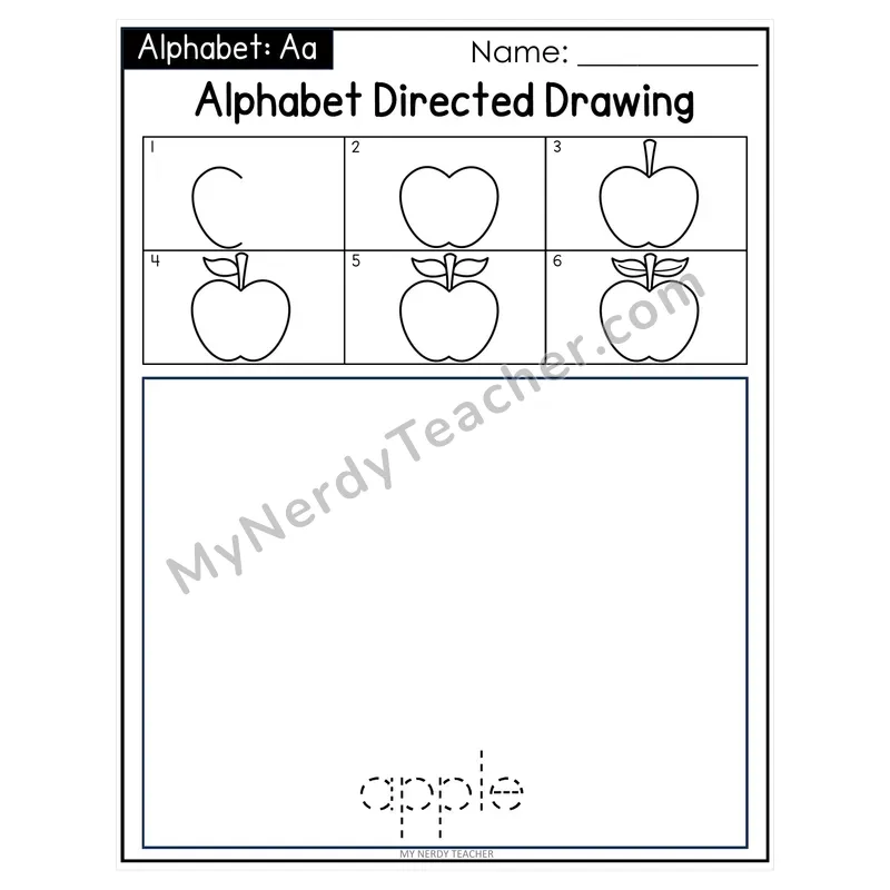 Alphabet Directed Drawing & Word Tracing — Letter Sounds A-Z