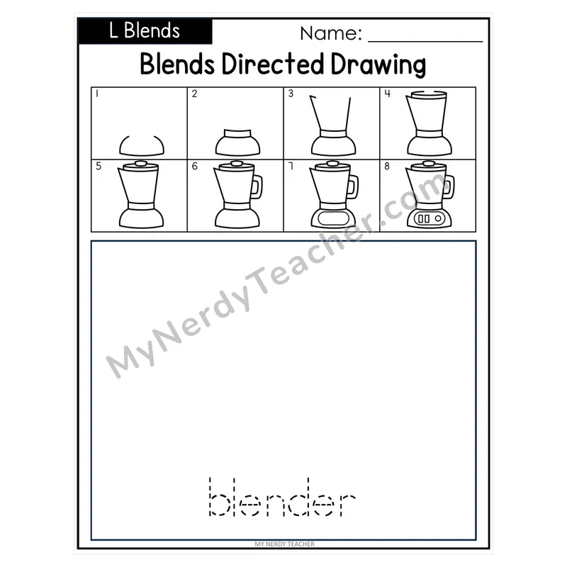 Consonant Blends Directed Drawing & Word Tracing — L, R & S Blends