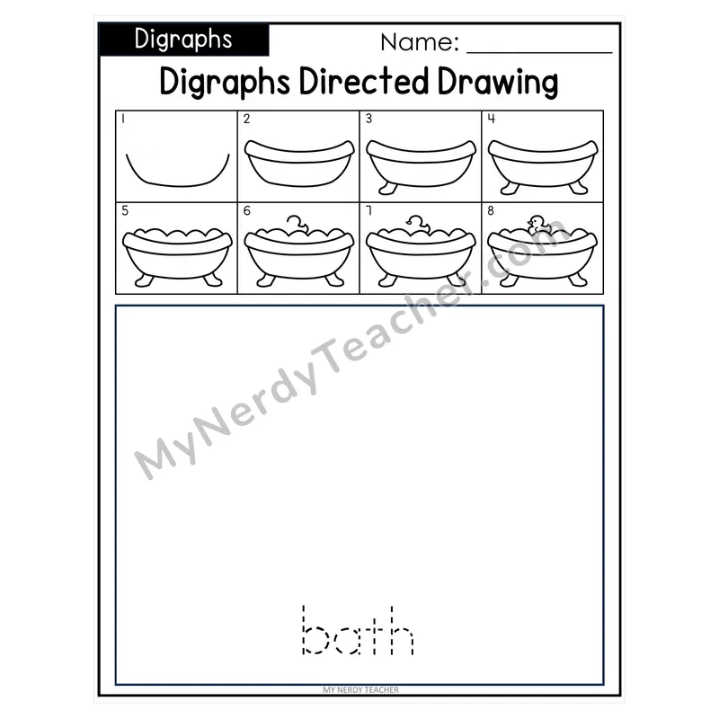 Digraphs Directed Drawing & Word Tracing — sh, ch, th, wh