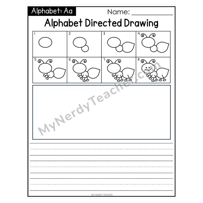 Alphabet Animals Directed Drawing & Handwriting — Beginning Sounds