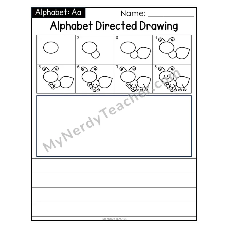 Alphabet Animals Directed Drawing & Writing — Beginning Sounds